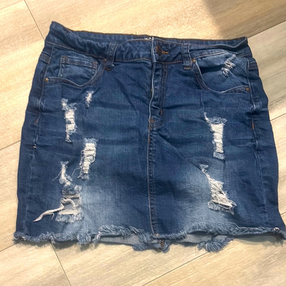 Wax Jean Blue High Waist Pencil Shorts
